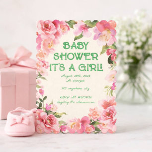 BABY SHOWER FLORAL BLUSH SAVE THE DATE