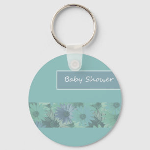 baby shower floral green key ring