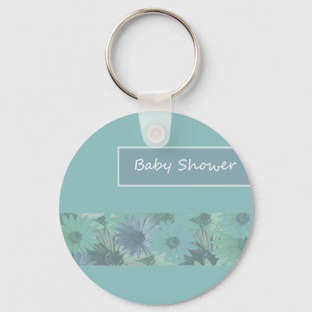 baby shower floral green key ring (Front)