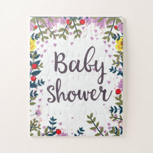 Baby Shower Floral Invite Jigsaw Puzzle