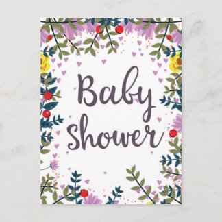 Baby Shower Floral Invite Postcard