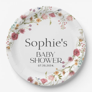 Baby Shower Floral Paper Plate