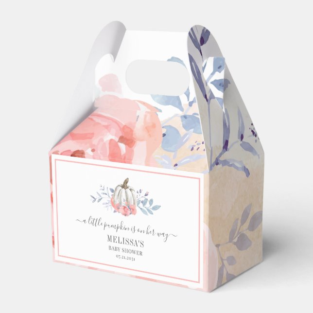 Baby Shower Floral Pink Roses Lilac Bloom Favour Box (Front Side)