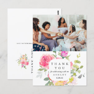 Baby Shower Floral Thank You Photo Postcard