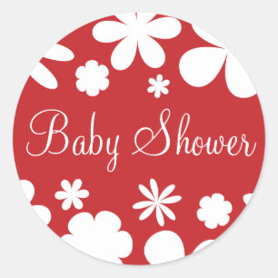 Baby Shower Flower Power Envelope Sticker Seal
