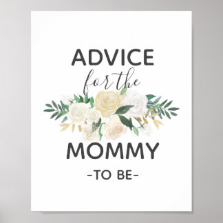 Baby Shower Flowers Advice for Mummy Sign