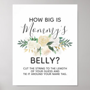 Baby Shower Flowers How Big is Mummy's Belly Game Poster