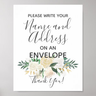 Baby Shower Flowers Return Address Sign