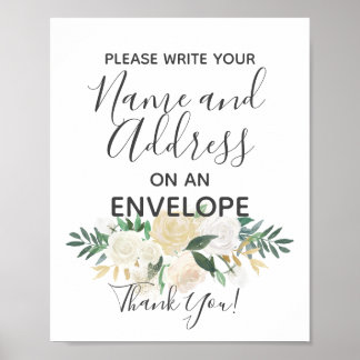 Baby Shower Flowers Return Address Sign