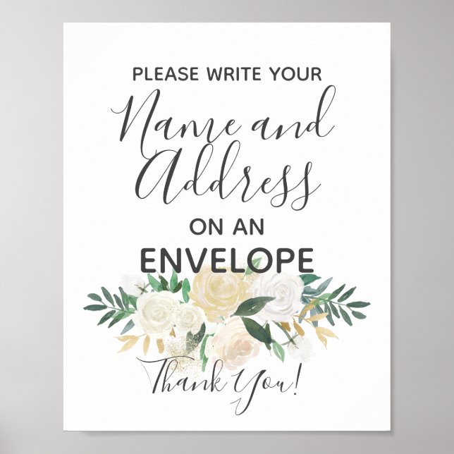 Baby Shower Flowers Return Address Sign (Front)