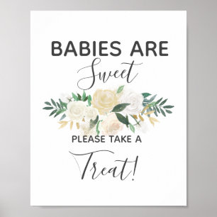 Baby Shower Flowers Take a Treat Sign