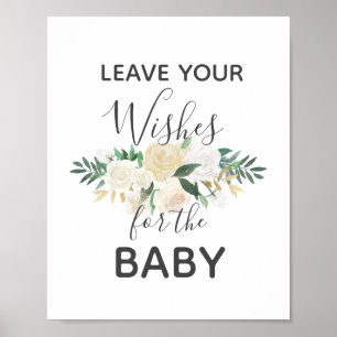 Baby Shower Flowers Wishes for Baby Sign