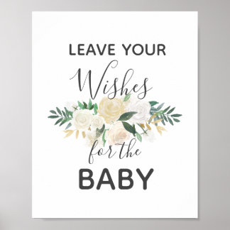 Baby Shower Flowers Wishes for Baby Sign