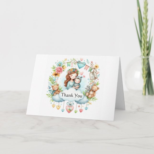 Baby Shower Folded Thank You Card (Front)