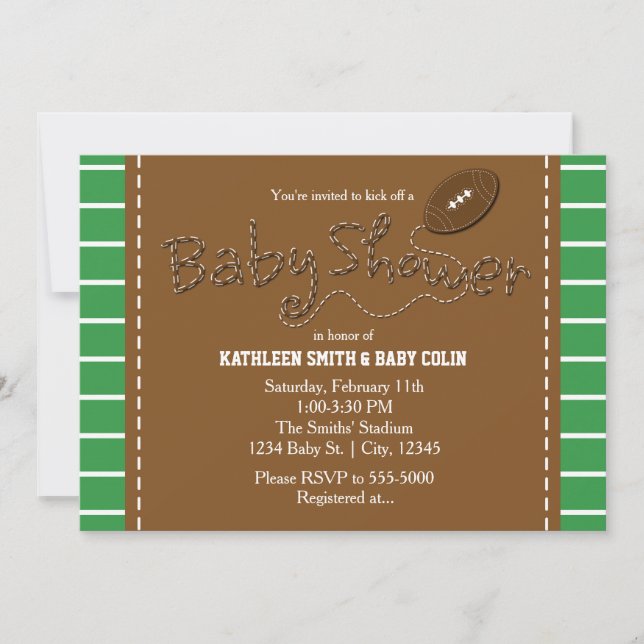 BABY SHOWER FOOTBALL Sports Party Invitation (Front)