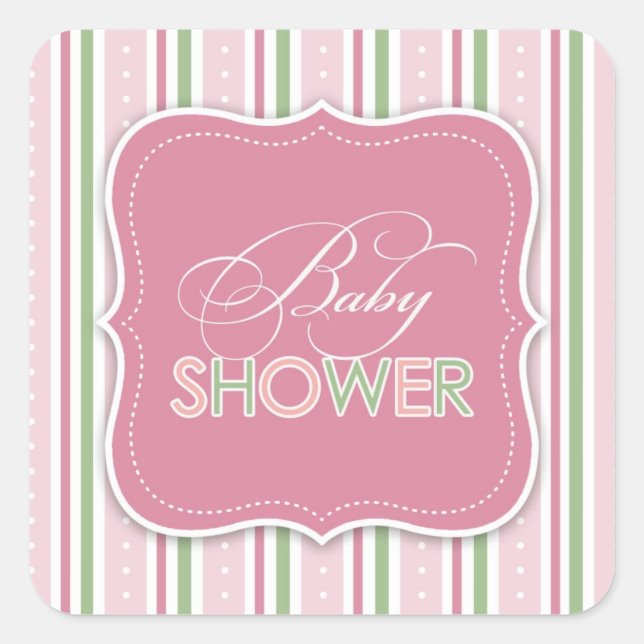 Baby Shower for a Girl Sticker (Front)