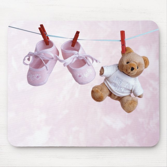 Baby shower for girl mouse mat (Front)
