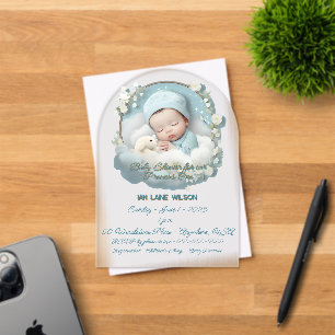 Baby Shower for Precious Baby Boy Acrylic Invitations