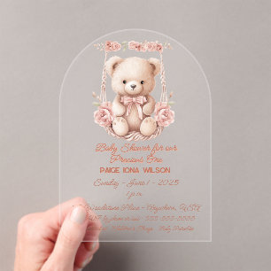Baby Shower for Precious Baby Girl Acrylic Invitations
