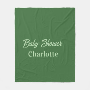 Baby shower forest green pastel name simpleminimal fleece blanket