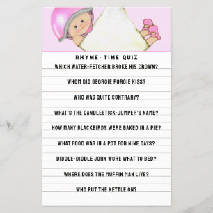 Baby Shower Game and Parenting Advice Flyer