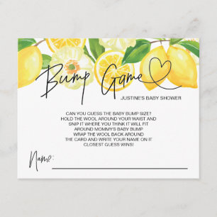 Baby Shower Game Baby Bump Guess Cards Lemons
