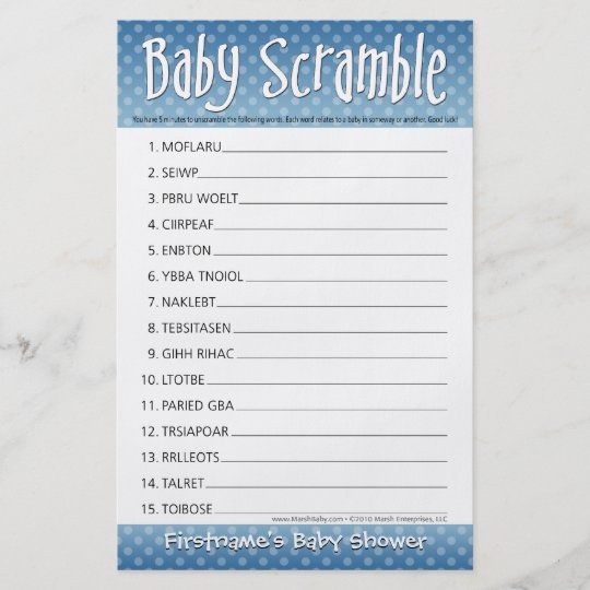 baby shower game baby word scramble flyer zazzle co uk baby flyer