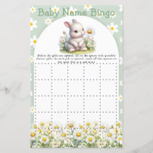 Baby Shower Game Bunny Gender Neutral Baby Bingo