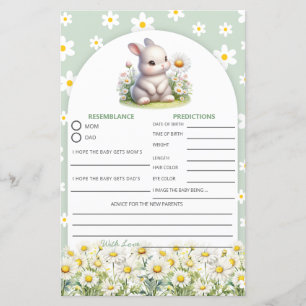 Baby Shower Game Bunny Gender Neutral Prediction