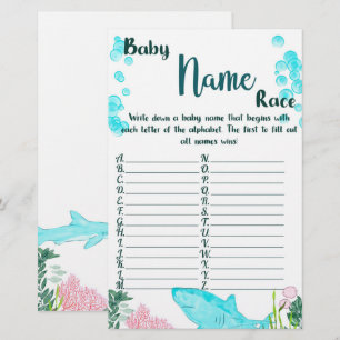 Baby Shower Game Card Baby Name Race