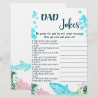 Baby Shower Game Card Dad Jokes