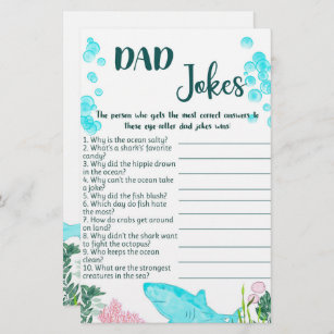Baby Shower Game Card Dad Jokes