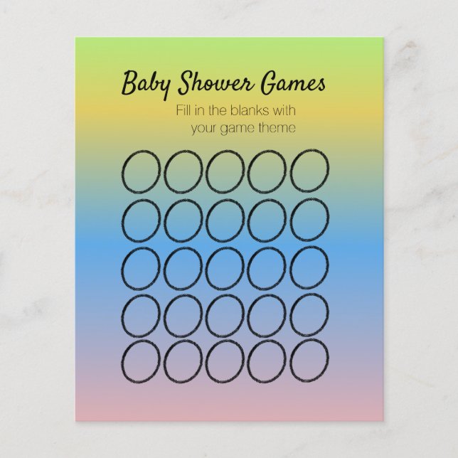 Baby Shower Game Circular Ombré Template Flyer (Front)