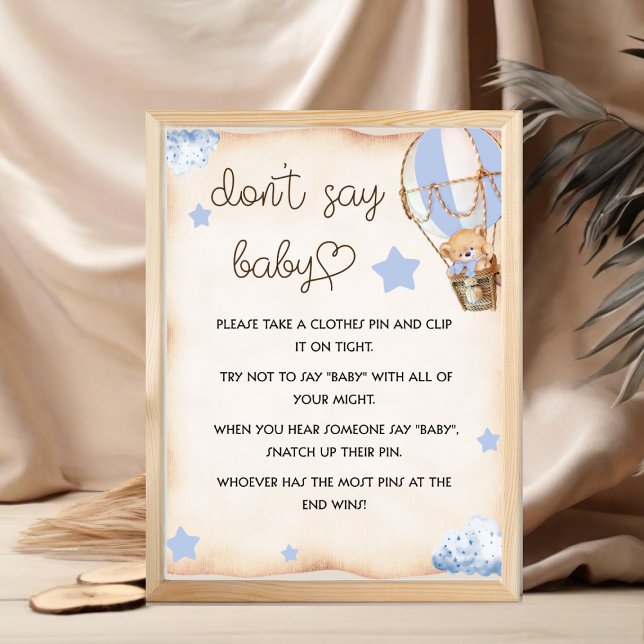 Baby shower game don't say baby sign blue (Creator Uploaded)