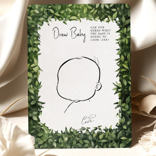 Baby Shower Game Draw Baby Fun Woodland Party Invitation