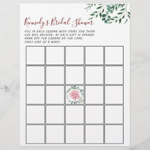 Baby Shower Game Eucalyptus 2 Sided