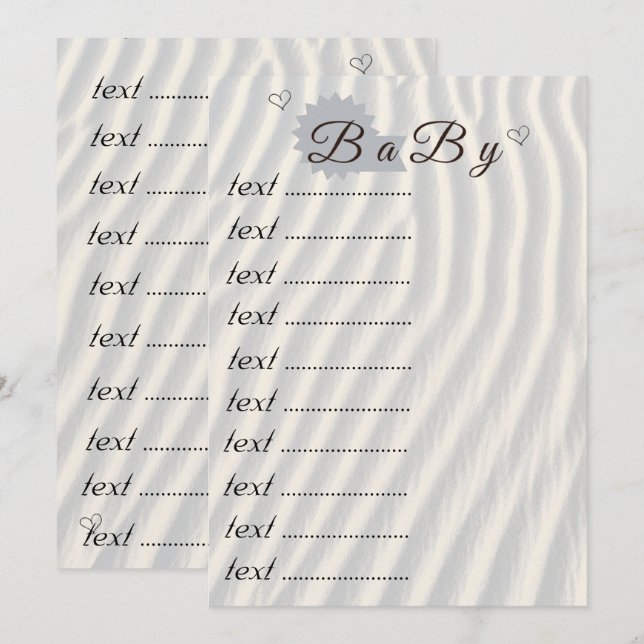 Baby Shower Game Family  | Baby Shower Games Print Invitation (Front/Back)