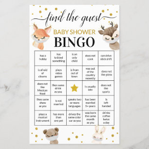Baby Shower Game Find The Guest Bingo Card