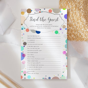 Baby Shower Game "Find the guest" Polka Dots