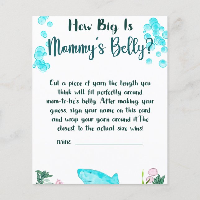 Baby Shower Game How Big is Mummy's Belly (Front)