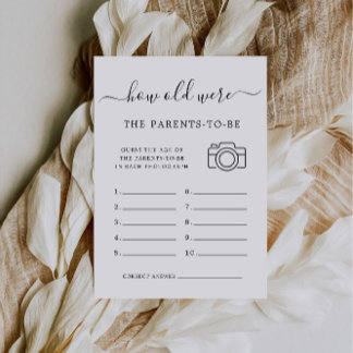 Baby Shower Game How Old Were The Parents-To-Be Invitation