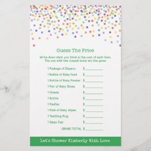 Baby Shower Game in Confetti Theme