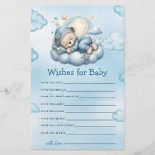 Baby Shower Game It's A Boy Teddy Bear Wishes For