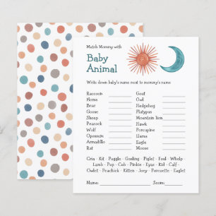 Baby Shower Game Match Mummy & Baby Boho Sun Moon