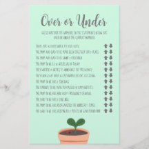 Baby Shower Game Over Or Under Flyer