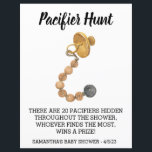 Baby Shower Game Pacifier hunt Watercolor<br><div class="desc">This design may be personalised in the area provided by changing the photo and/or text. Or it can be customised by clicking Personalise this Template and then choosing the click to customise further option and delete or change the colour of the background, add text, change the text colour or style,...</div>