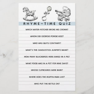 Baby Shower Game Parenting Advice Flyer