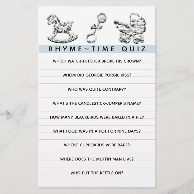 Baby Shower Game Parenting Advice Flyer (Front)