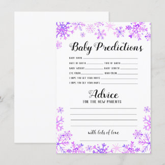 Baby Shower Game - Predictions & Advice Invitation