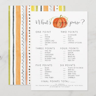 Baby Shower Game- Pumpkin, Fall Invitation